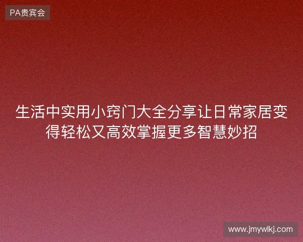 生活中实用小窍门大全分享让日常家居变得轻松又高效掌握更多智慧妙招